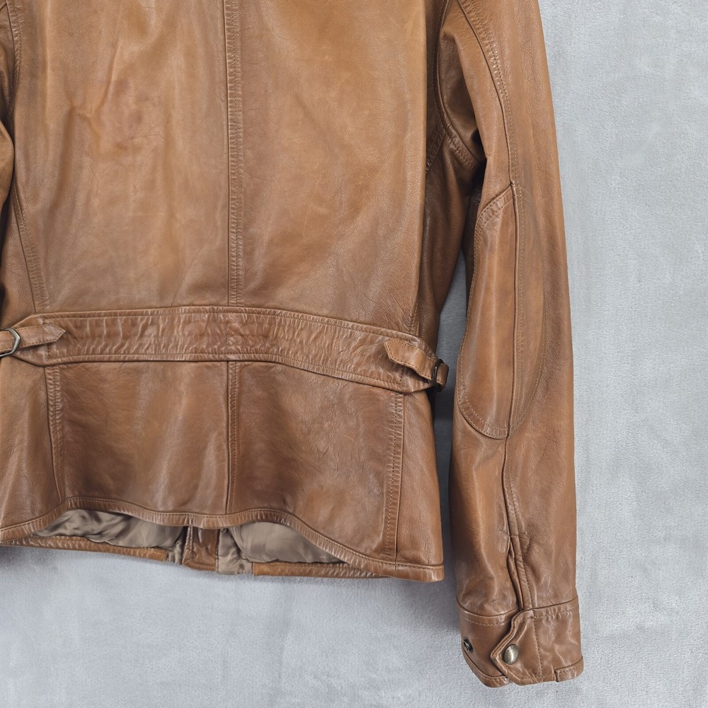 Polo Ralph Lauren‎ SOUTHBURY MENS BROWN CALF LEATHER MOTORCYCLE JACKET Medium - Picture 15 of 16